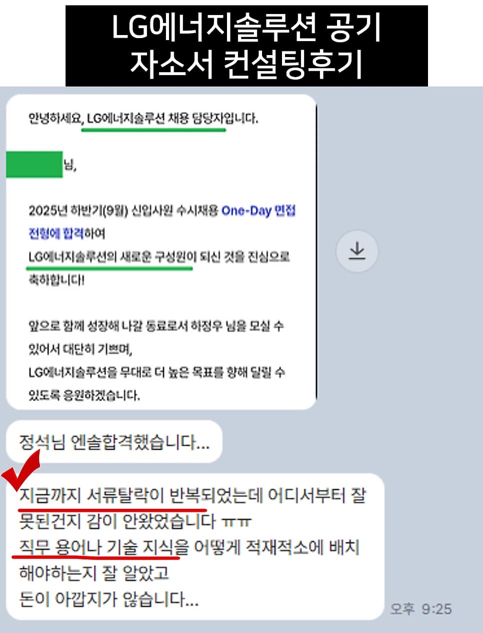 LG에너지솔루션 공정기술 자소서 컨설팅 후기